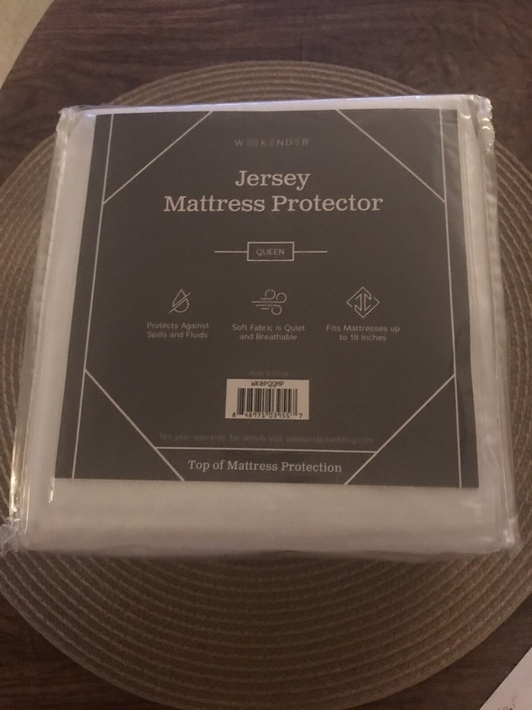 New-Weekender Fitted Jersey Mattress Protector-Queen Size