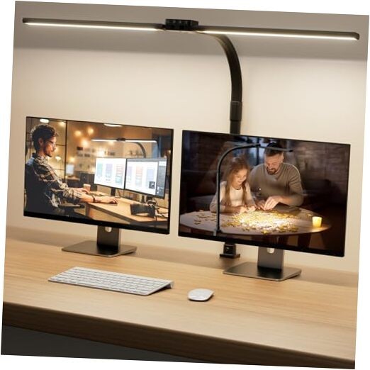 LED Desk Lamp for Home Office - Dimmable Computer Desk Light Standard - Black