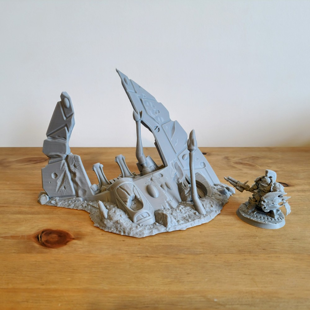 Crashed Ships | Sci-fi Vehicle Wreck Scatter Terrain | Sci-fi Wargaming Terrain
