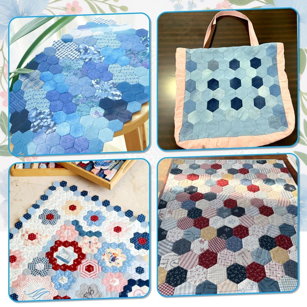 2000 PCS Piecing 1", Hexagon Quilting Templates for DIY Patchwork Crafts and ...