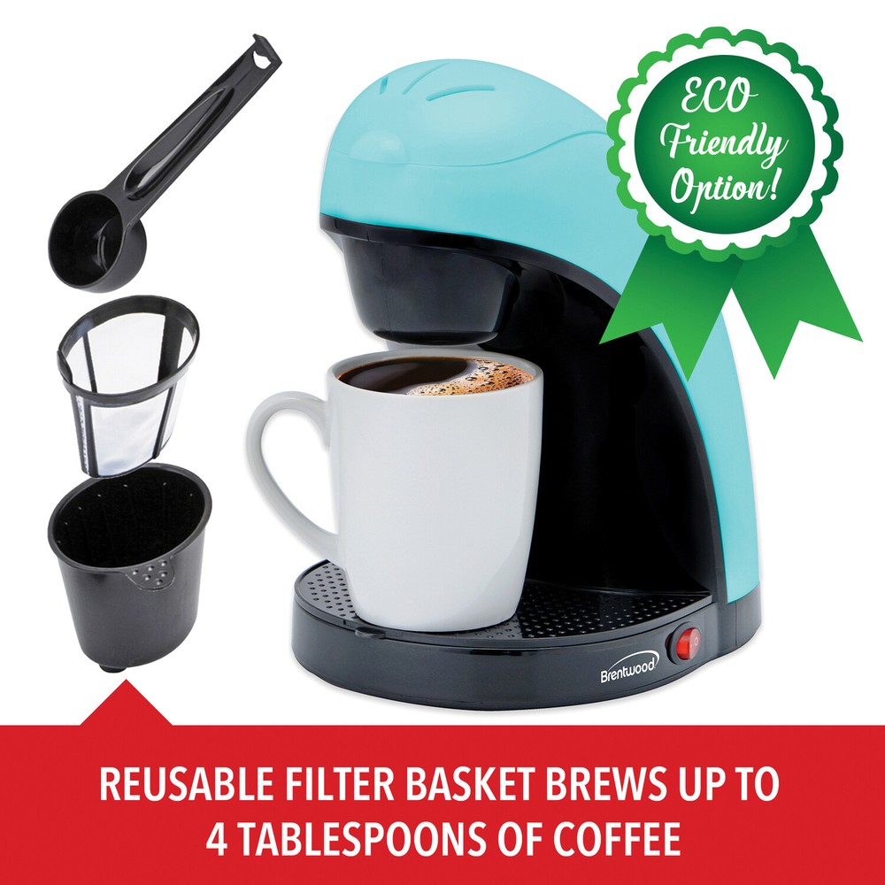 Single-Serve Coffee Maker with Mug (Blue)