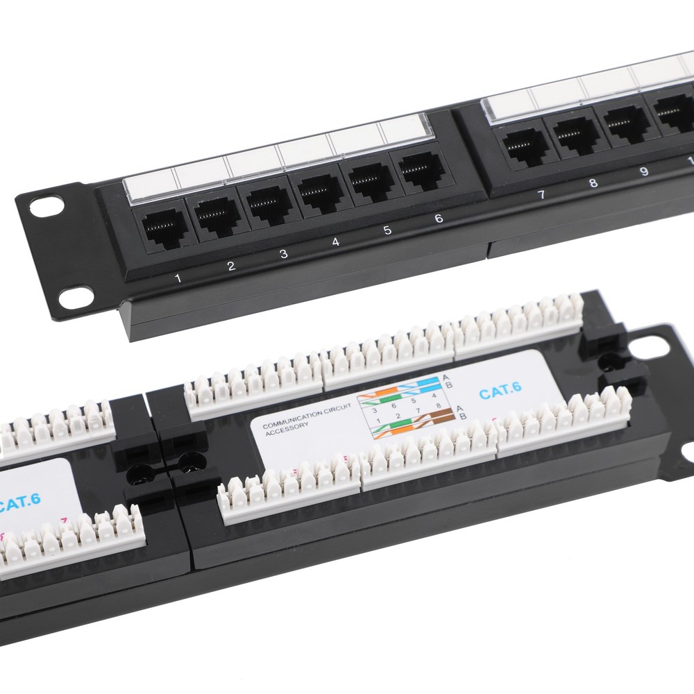 24 port 1U 19inch CAT6 Universal Patch Panel Rack Mountable