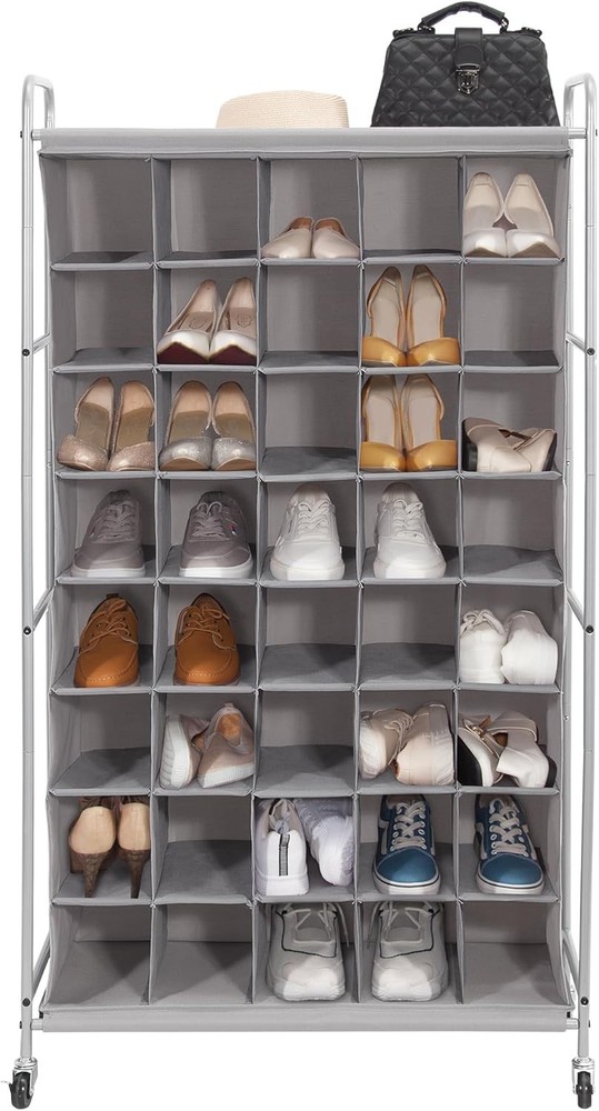 Stackable Shoe Cubby Organizer Free Standing Shoe Cube Rack Entryway Bedroom