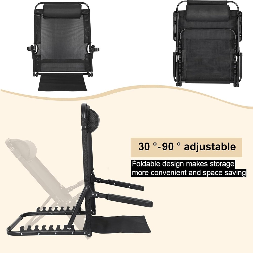 Adjustable Lifting Bed Backrest with Armrest Large Folding Bed Rest Sitting up