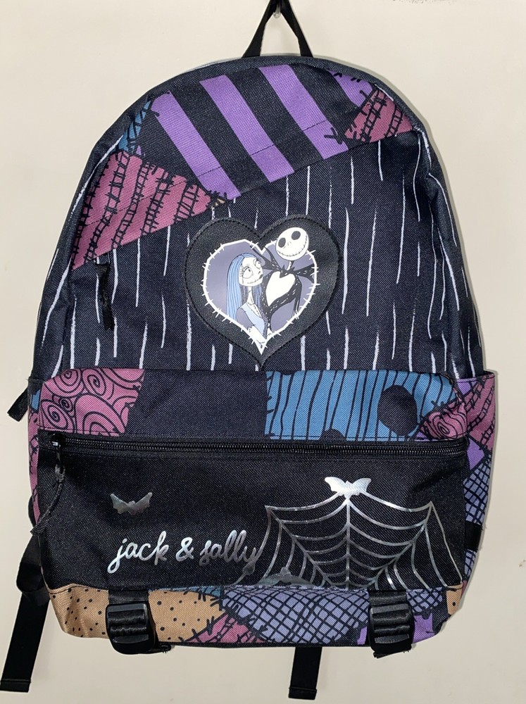 Nightmare Before Christmas Jack Skellington & Sally Multicolored Canvas Backpack