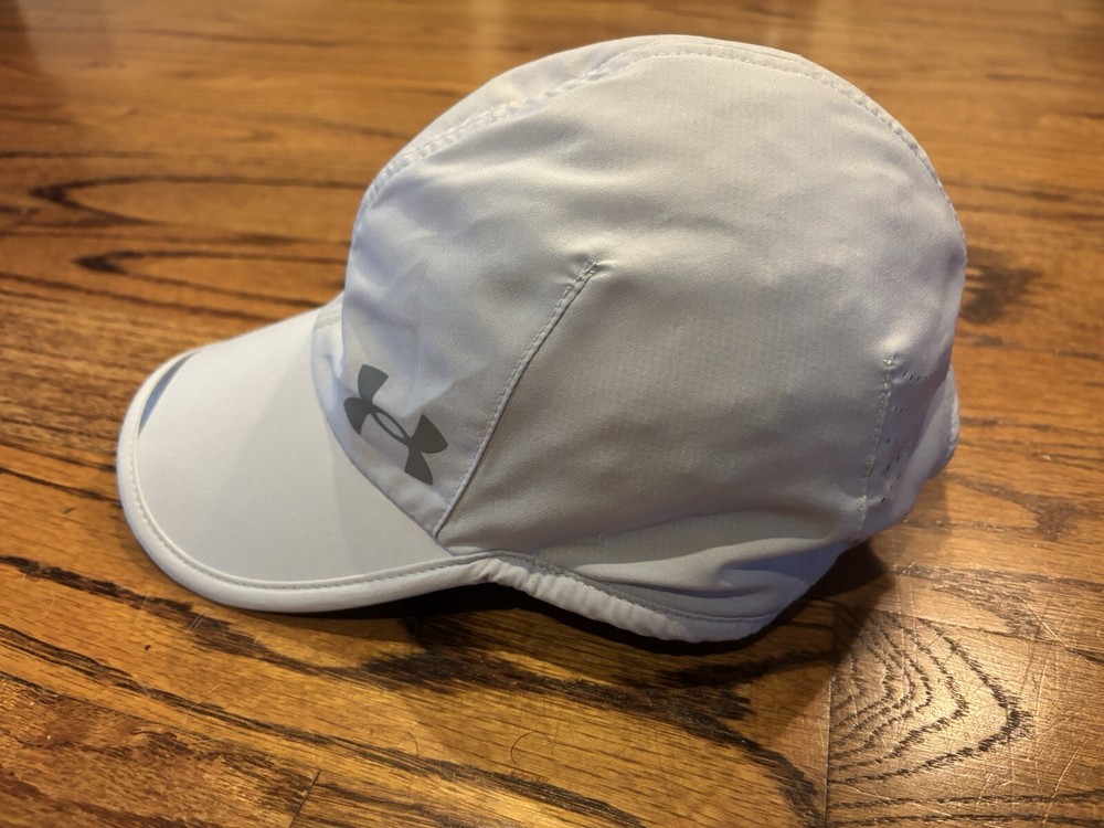 Under Armour Womens Launch Running Hat Light Gray Adjustable Vented Lightweight
