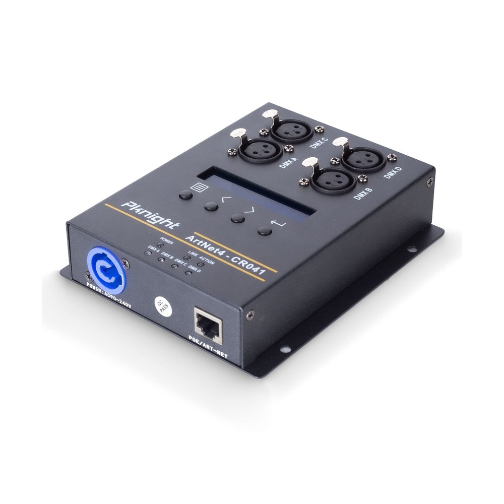Pknight ArtNet DMX 2048 Ethernet Lighting Controller Interface，4 Universe