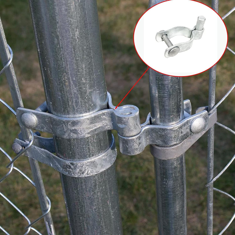 2 Pack Chain Link Fence Gate Post Hinge - Use for outside Diameter Post/Pipe - G