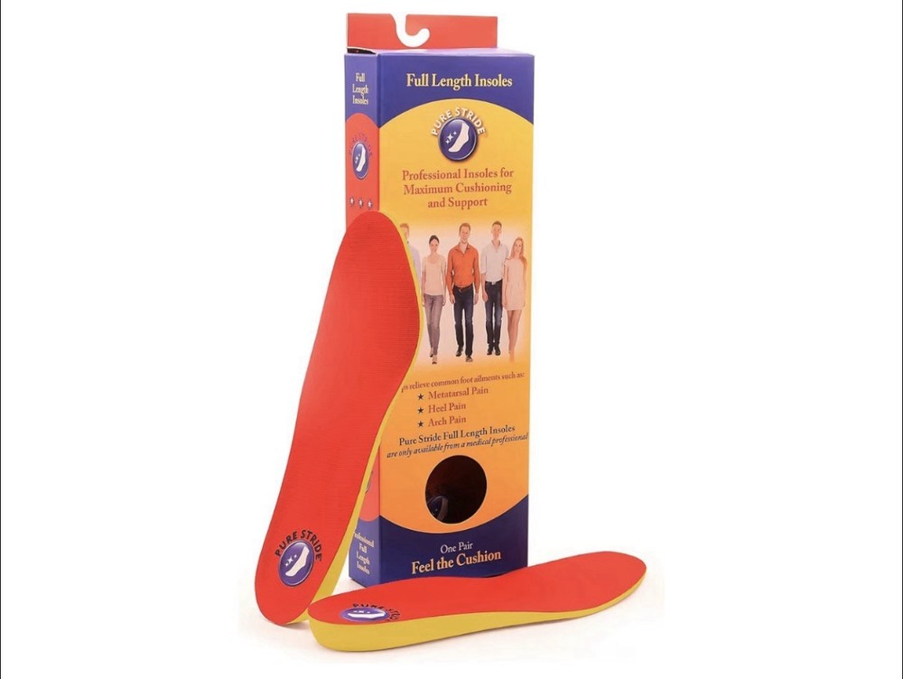 Pure Stride Men's Full Length Orthotics Inserts Arch Support Size 13-13.5