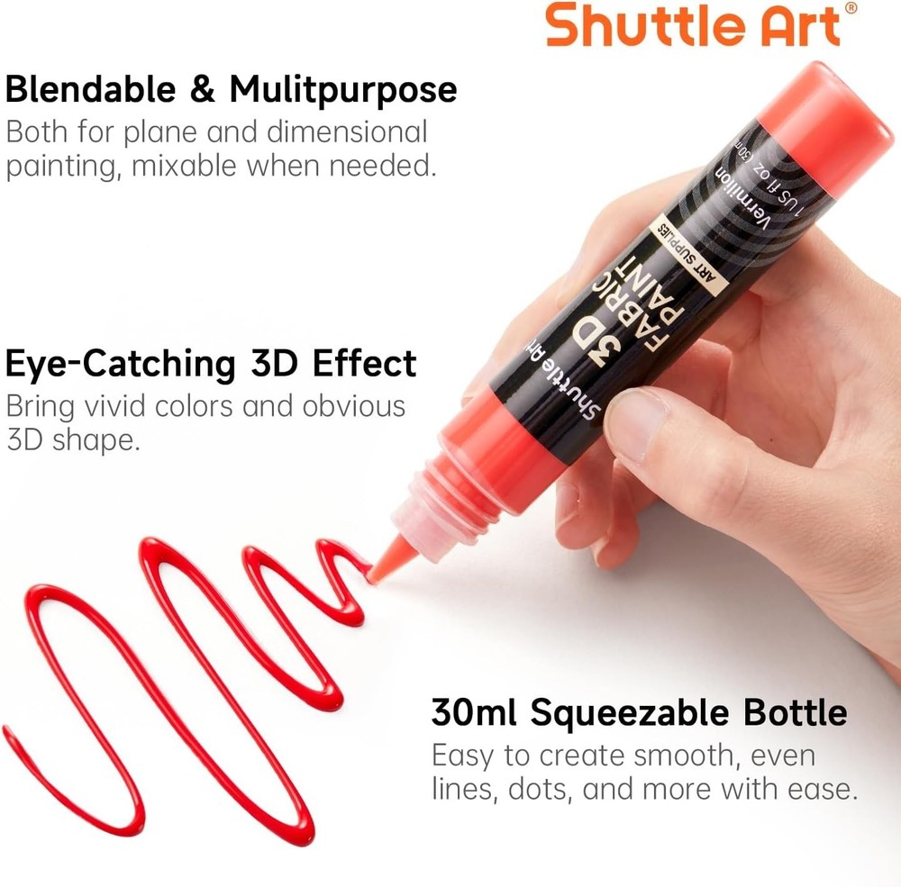 Complete 66-Color 3D Textile Paint Collection - Waterproof for Creative Crafting