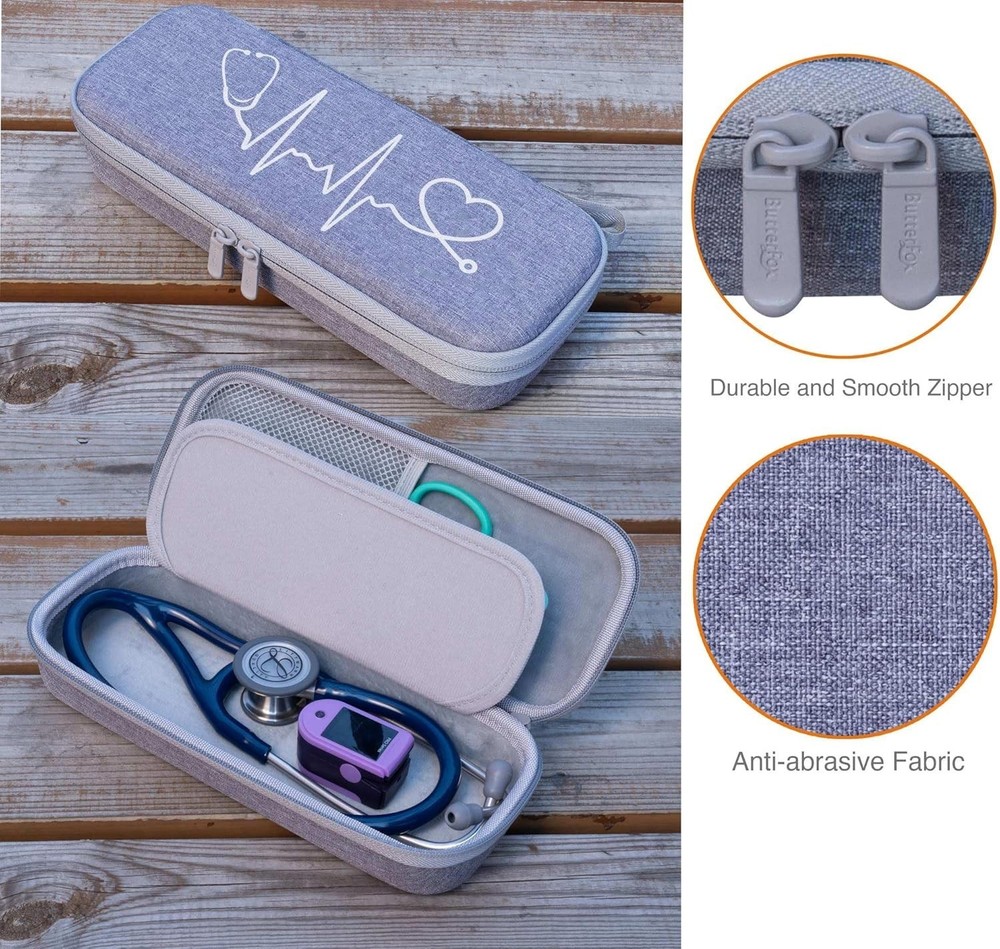 ButterFox Premium Stethoscope Case with Divider and ID Slot Grey (Case Only)