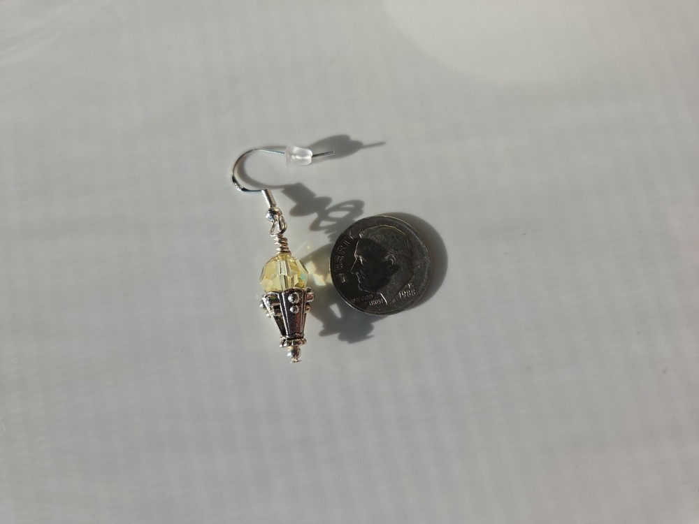 Swarovski crystal, silver dangle earrings