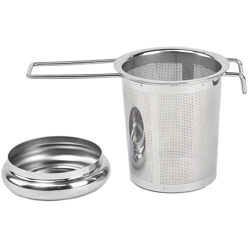 Stainless Steel Tea Filter with Folding Handle Loose Leaf Strainer with Lid*