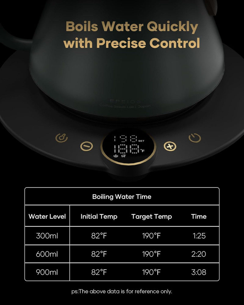 FLOW B9 Gooseneck Electric Kettle, Precise Temperature Control for Pour-Over Cof