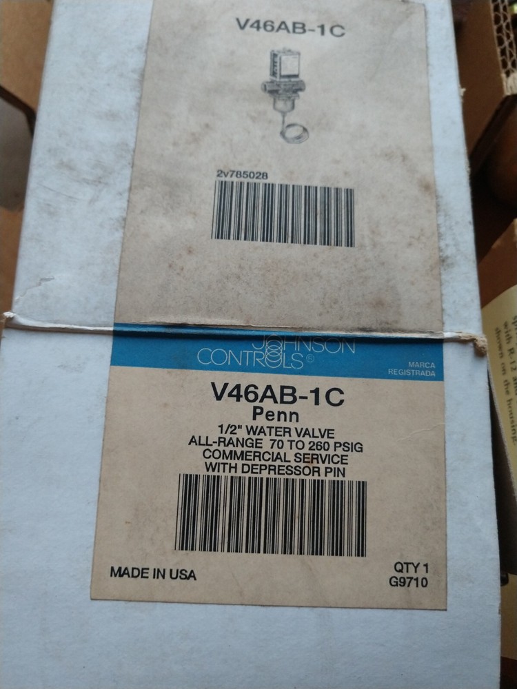 Penn V46AB-1C 1/2" Pressure Actuated 1/2" water valve 70 to 250 psig BRAND NEW