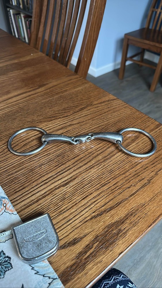 Ovation 5" Double Jointed Smooth Mouth Snaffle Horse Bit