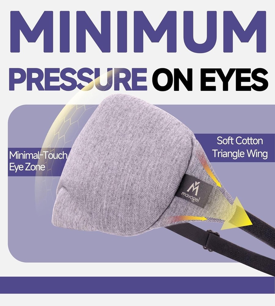 Mavogel Cotton Sleep Eye Mask - Updated Design Light Blocking with Adjustable