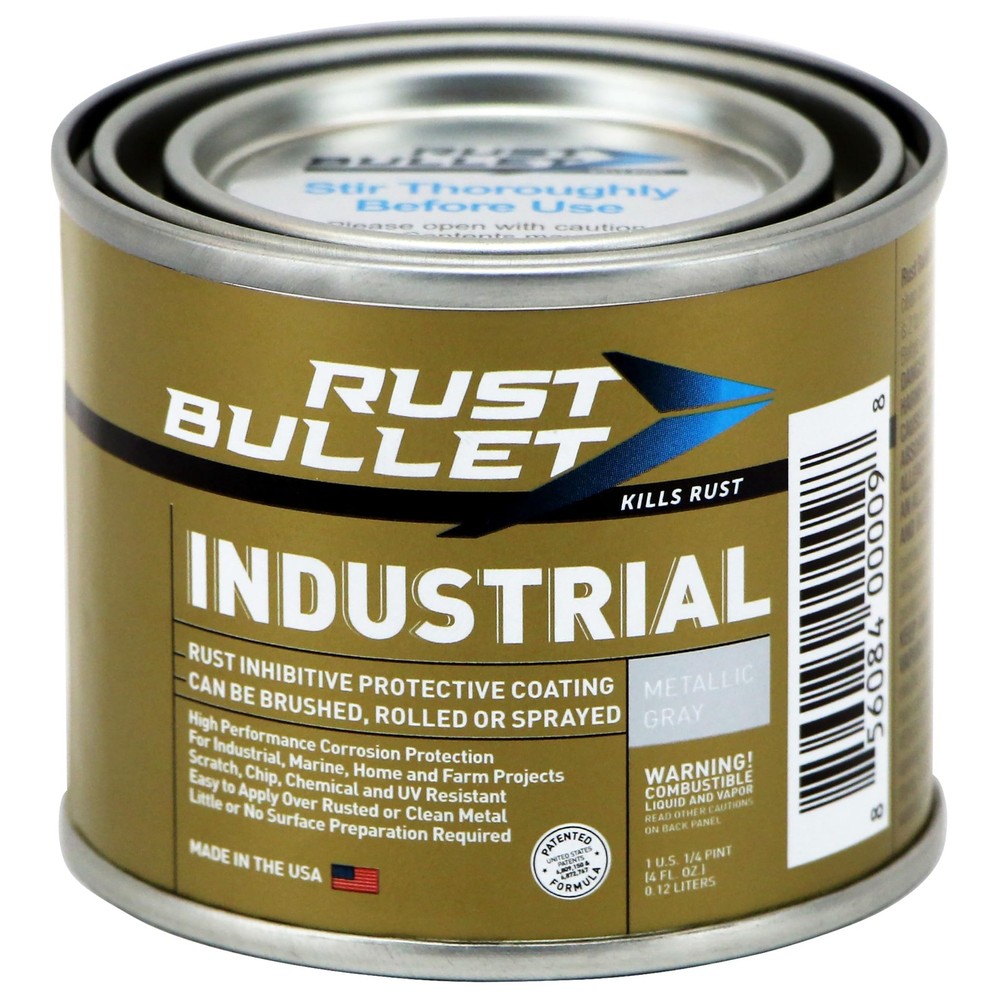 RUST BULLET Industrial - Metallic Gray - 1/4 Pint - Rust Preventative Coating...