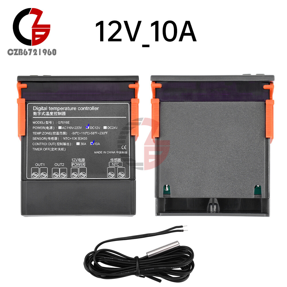 G7016E Digital Intelligent Temperature Controller NTC Waterproof Probe 12V/24V