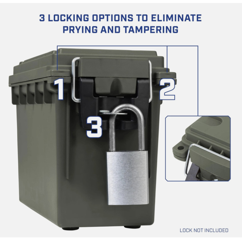 12626 Ammo Storage Box Stackable .30 Cal Field Boxes Water and Dust Resistant...