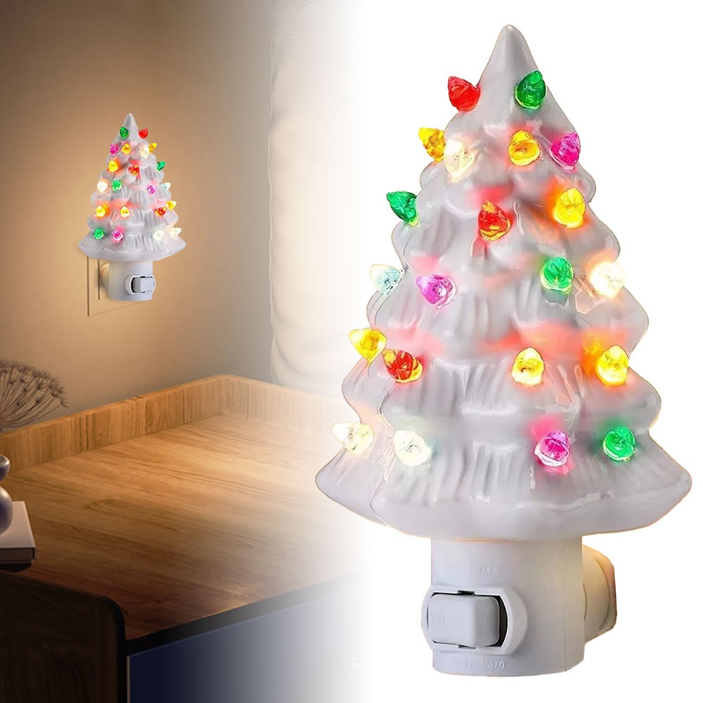 Christmas Tree Night Light, Tree Light with ON/Off Switch and Plug CW