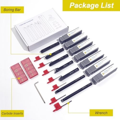 21PCS Indexable Lathe Tool Kit - 1/2" Shank Turning Holders & Carbide Inserts