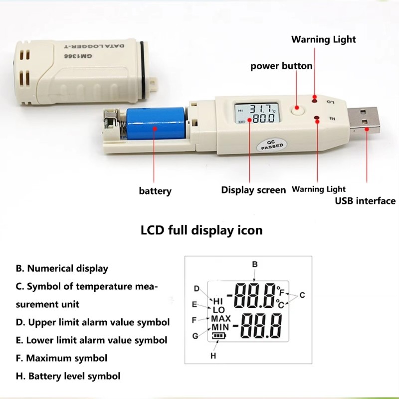 Multipurpose Temperature Humidity Recorder Warehouse Cold Storage Application