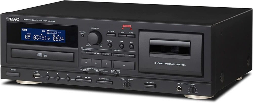 Teac - AD850SEB - Cassette Deck USB Rec. CD Player - Black