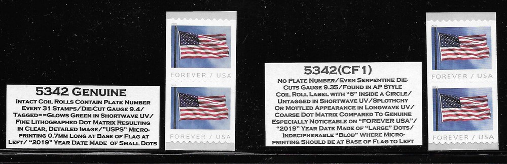SCOTT LISTED #5342(CF1) WITH #5342, Mint Never Hinged, Descriptive Tabs Included