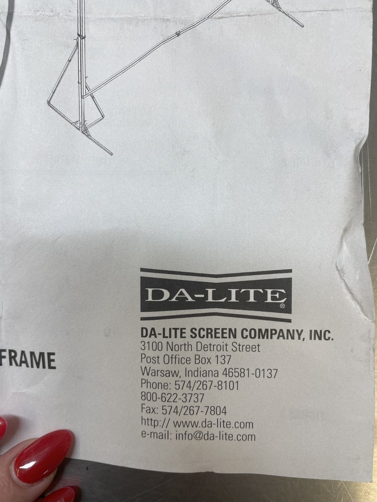 DA-LITE 6'x8' Projector Screen With Truss Deluxe Frame With Roller Case