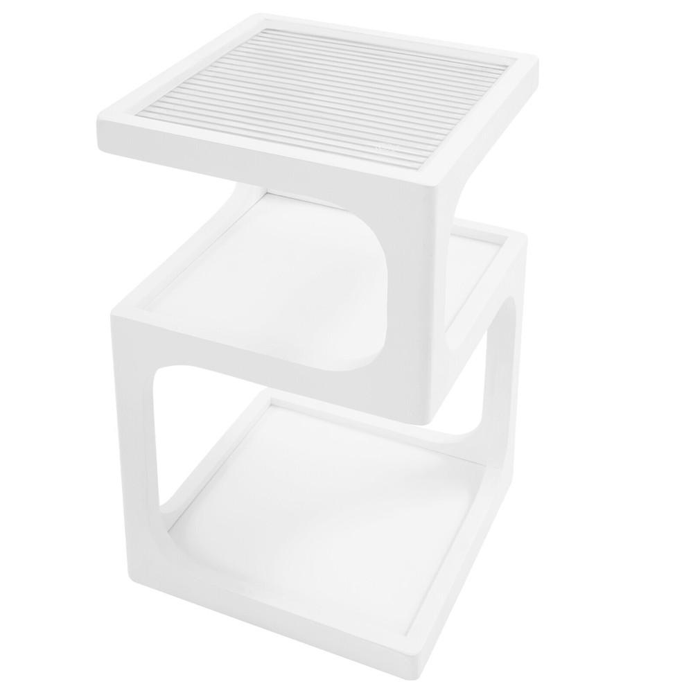 3-Tier Solid Wood Nightstand, End Table for Small Spaces with Open Storage