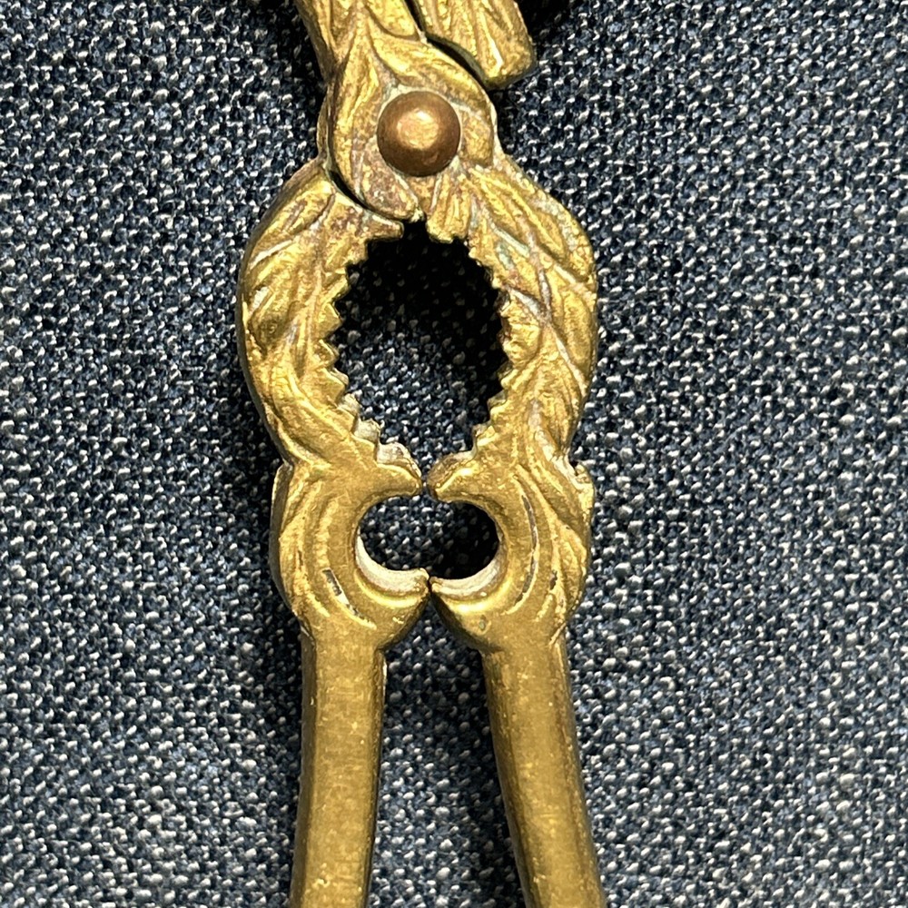 Vintage Solid Brass Figural Nutcracker Phoenix Eagle Or Hornbill 5.5” Long