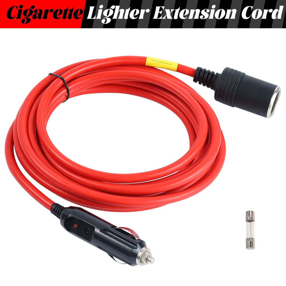Cigarette Lighter Extension Cord Cable DC Power Heavy Duty Socket Plug 12ft 12V