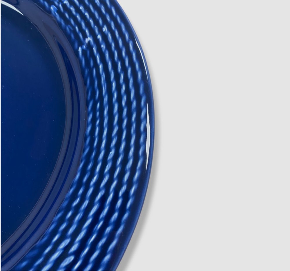 $220 MatCeramica Blue Rope 16-Piece Earthenware Dinnerware Set