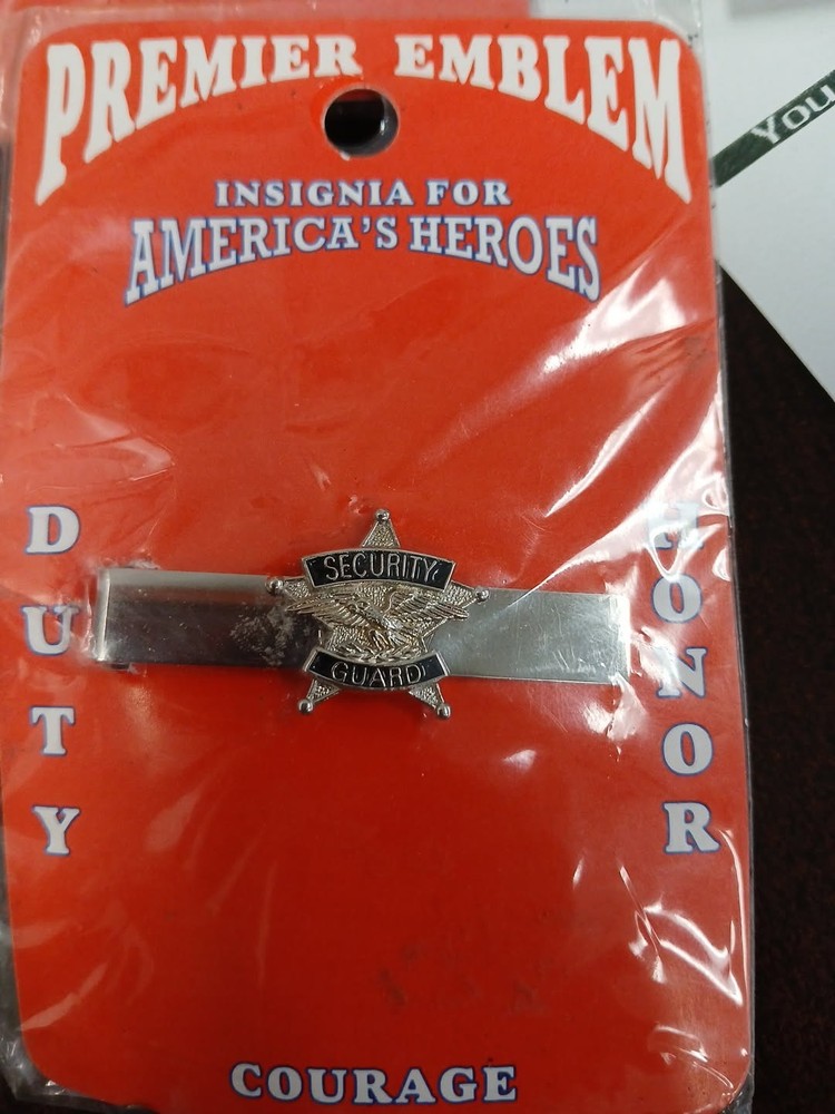 Premier Emblem Security Guard Tie Bar - Silver