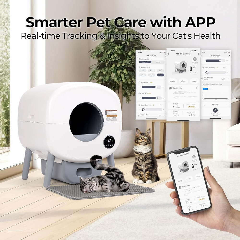 Self Cleaning Cat Litter Box: Extra Large Automatic Litter Box for Multiple Cats