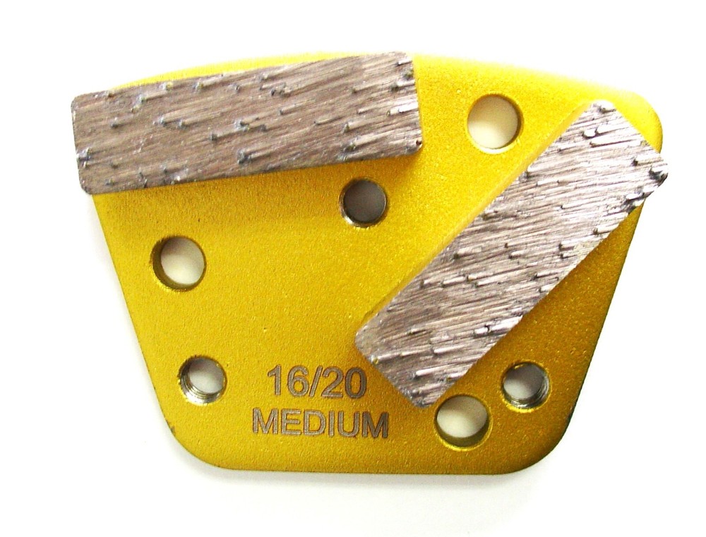 Trapezoid HTC Style Grinding Shoe / Disc / Plate - Medium Bond - 16/20 Grit