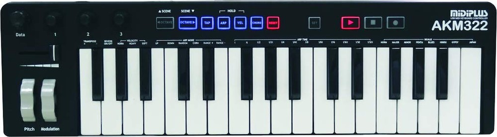 midiplus AKM322 mini size 32 keys USB MIDI Keyboard Controller Deluxe 32-Key