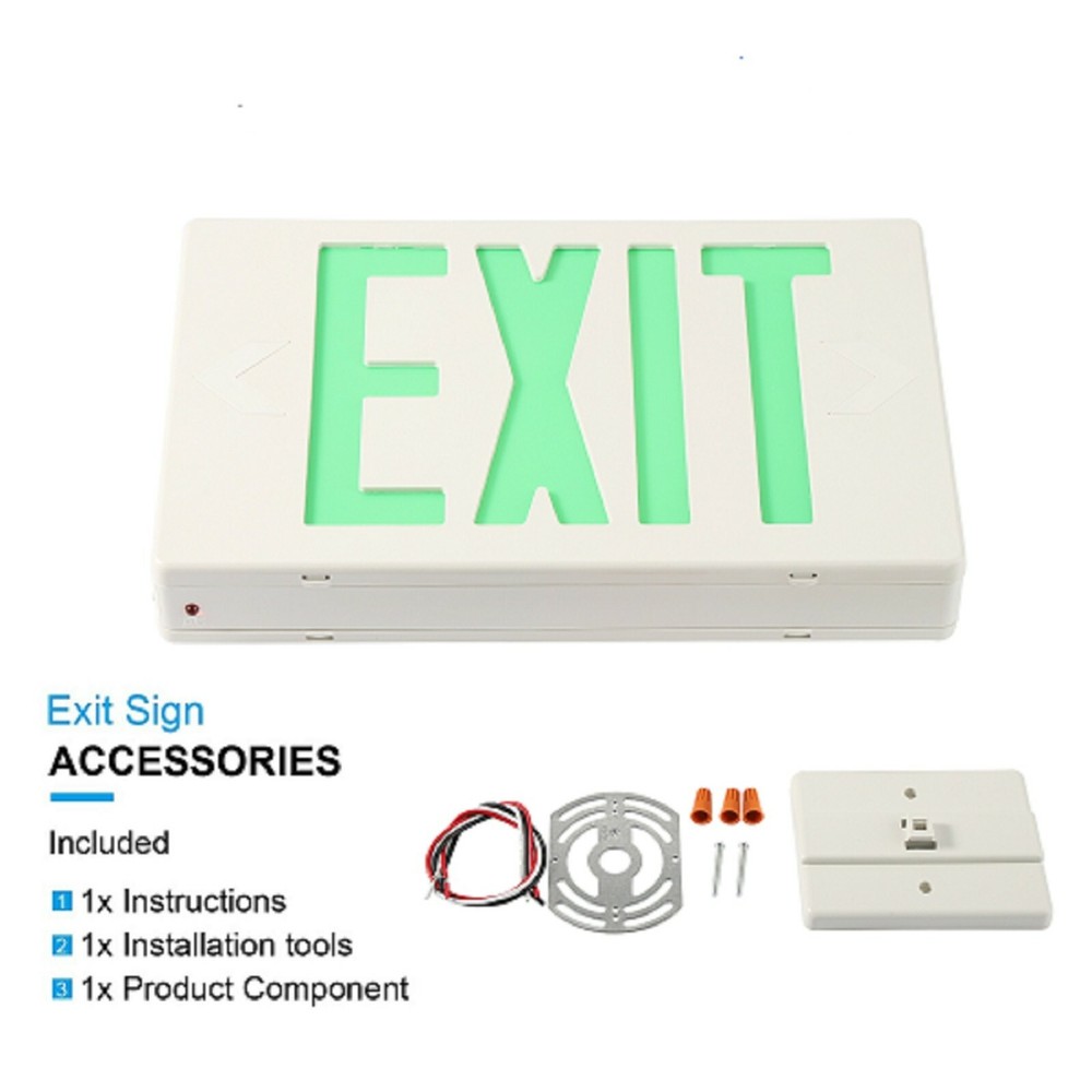 SPECTSUN 4 Packs UL Listed -Green Exit Sign with Battery Backup Led Exit Lights