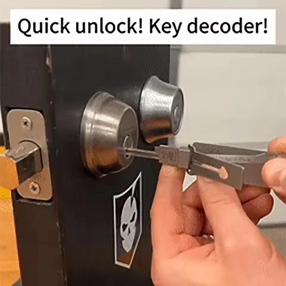 SS001 Key Decoder Stainless Steel Lock Key Precision Hook Pick Set Maintenance