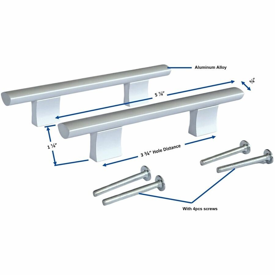 Lorell LLR34346 Drawer Pulls 4" Width Silver