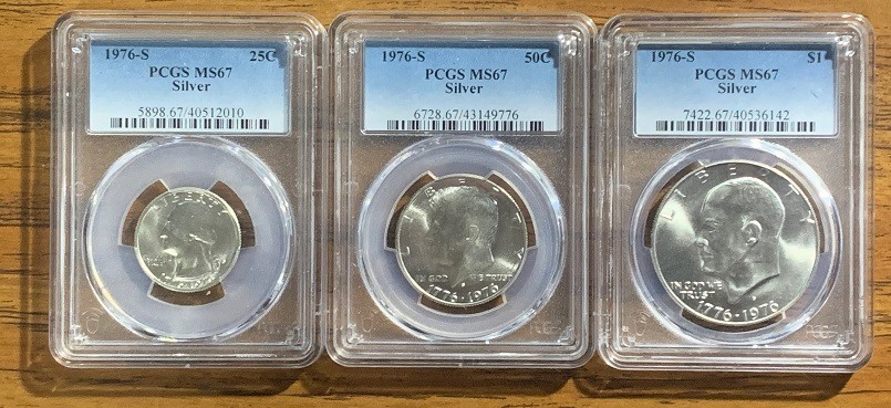 1976-S Bicentennial Silver Set (3 coins) PCGS MS67
