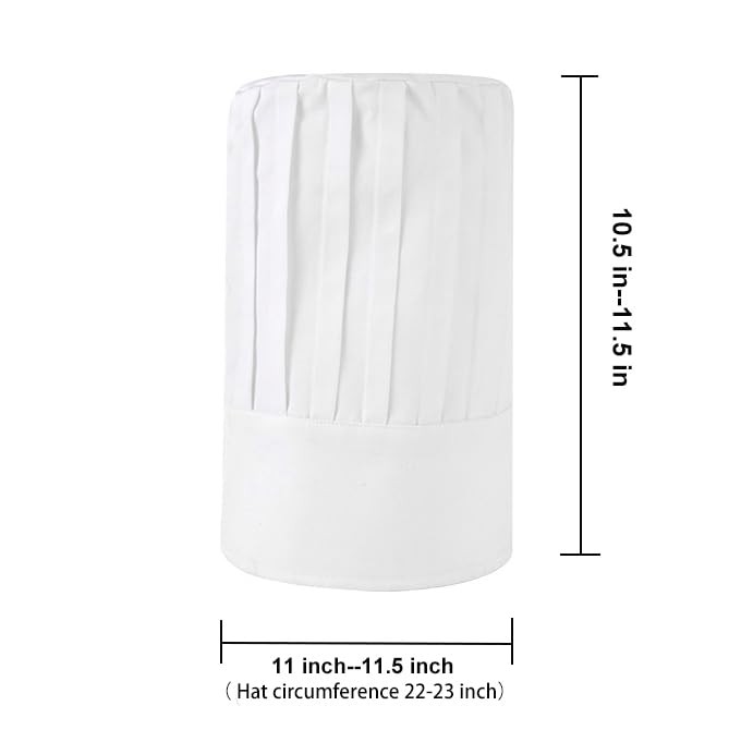 Tall Chef Hat Adjustable Elastic Baker Kitchen Cooking Grill BBQ Chef White