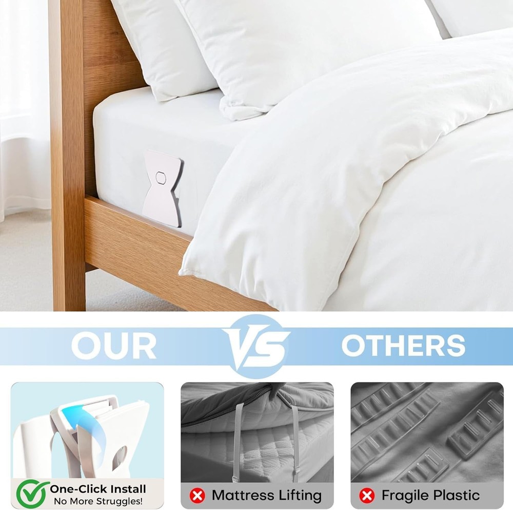 Lock Bed Sheet Holders Set of 4, Heavy Duty Fitted Sheet Locks Keep Sheets Fi...