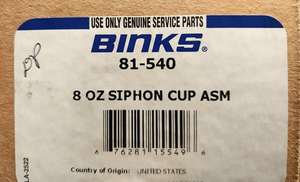 Binks 81-540 1/2 Pint 8 Oz. Siphon Cup ASM