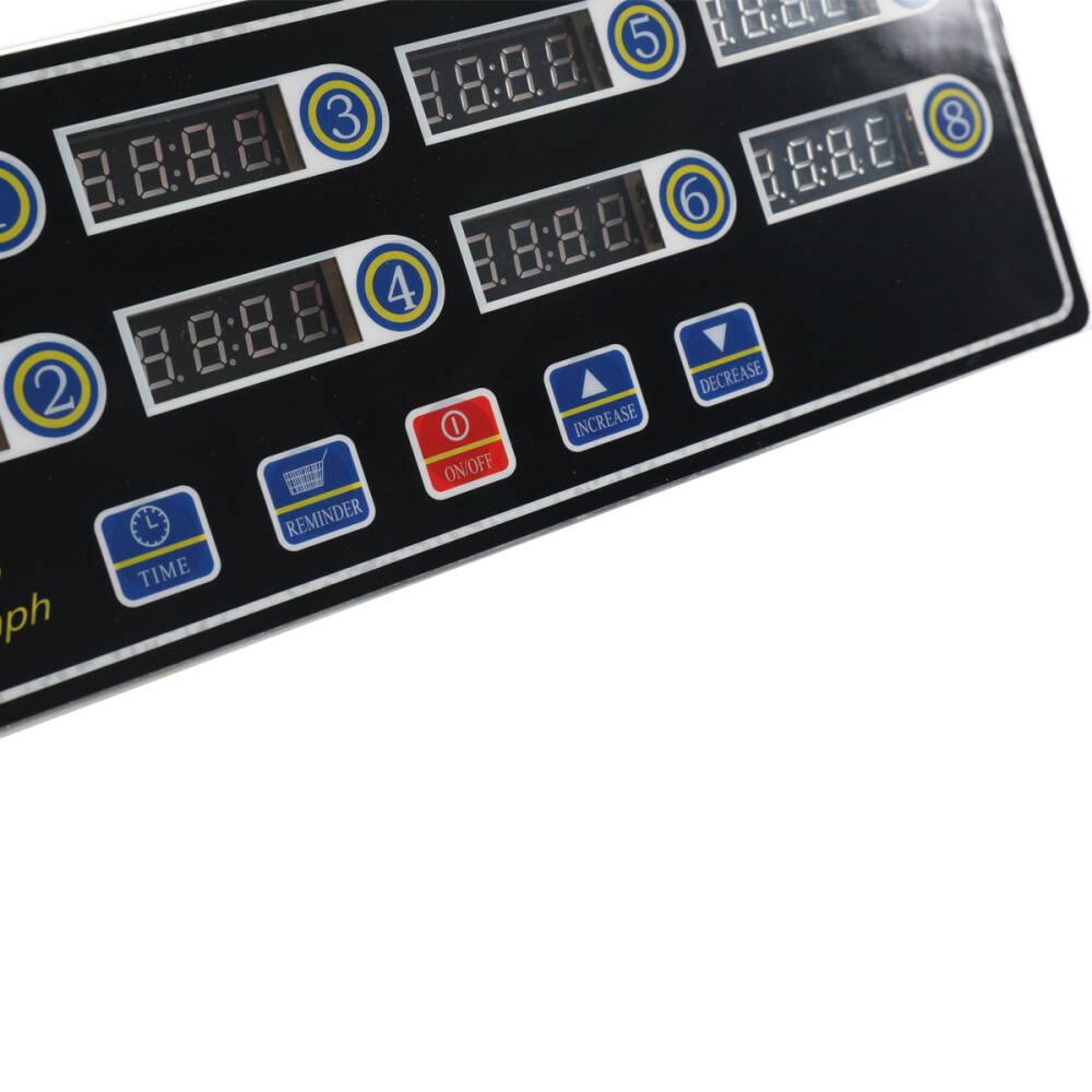 8Channel Commercial Digital Timer Calculator Chart Kitchen Loud Countdown AC110V