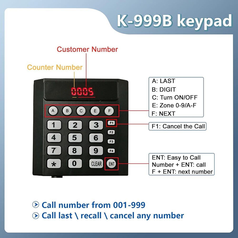 Queuing Wireless Calling System Restaurant Pager Customer Waiting Number System