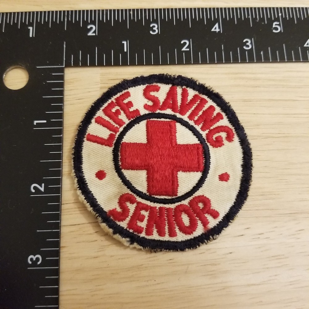 Vintage Red Cross Life Saving Senior Round Patch