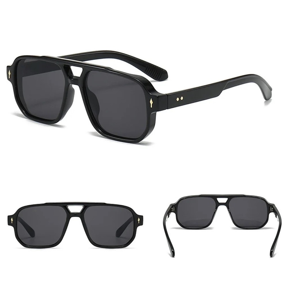 Retro Pilot Aviator Style Oversized Square Rectangular Frame Fashion Shades New