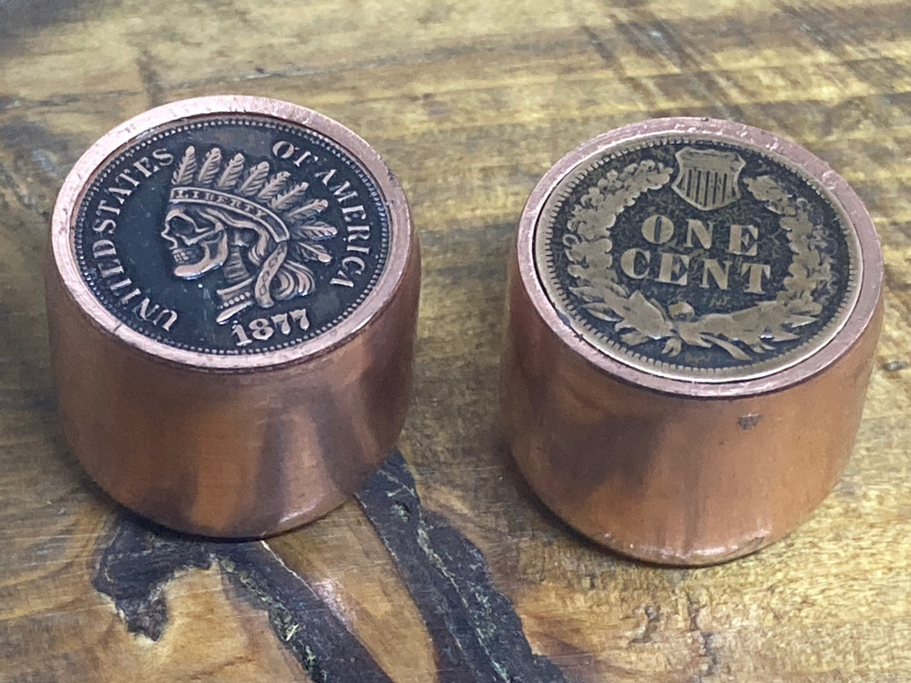 Indian penny skull guitar knobs